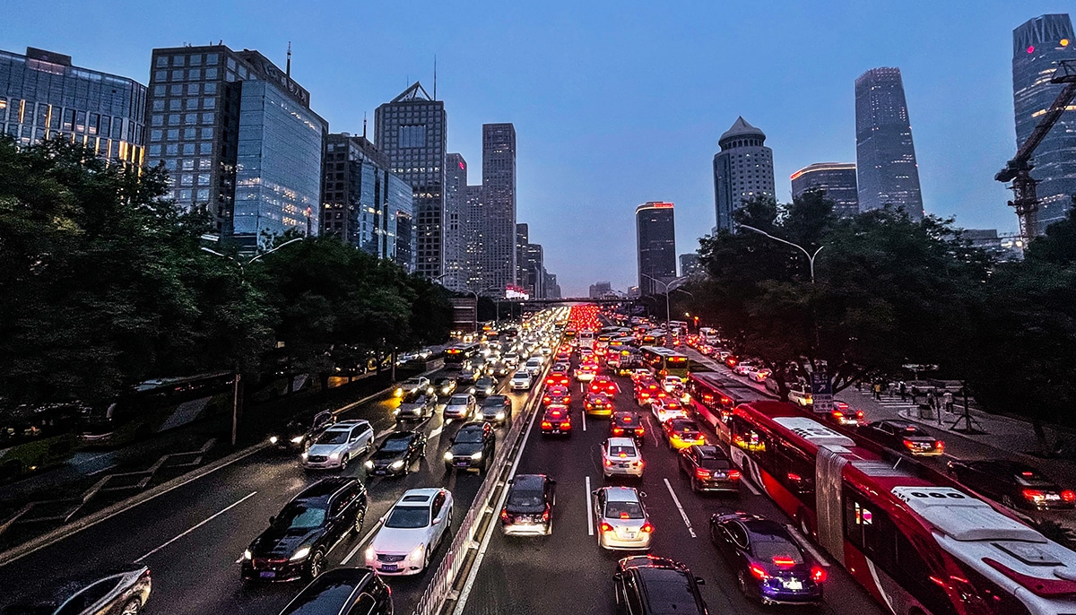 City commuter driving